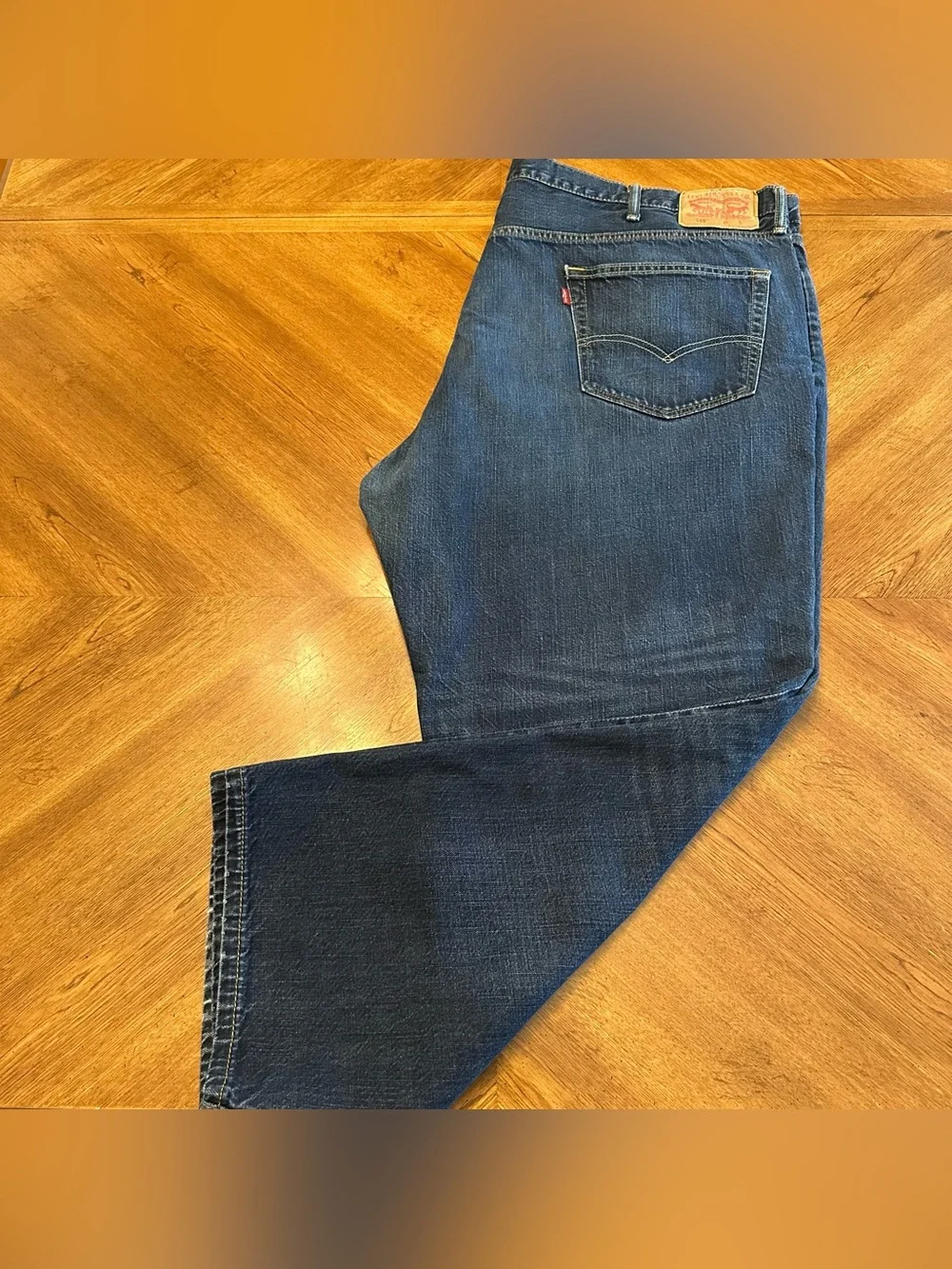 Levi's 559 Relaxed Straight Blue Dark Wash Denim Jeans Big and Tall 50x30 Casual